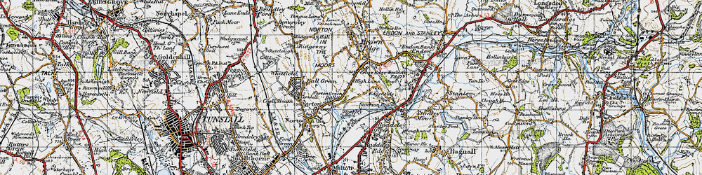 Old map of Norton Green in 1946