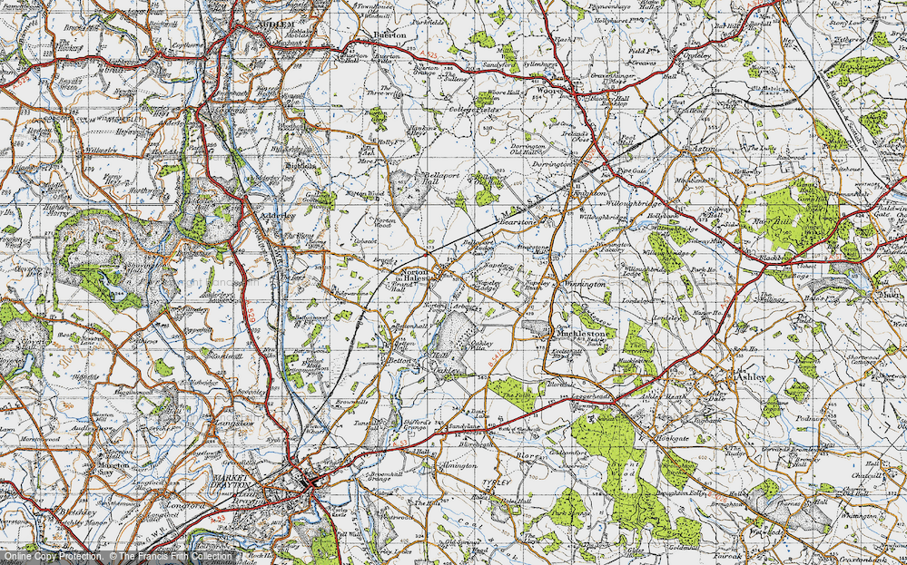 Historic Ordnance Survey Map of Norton in Hales, 1946