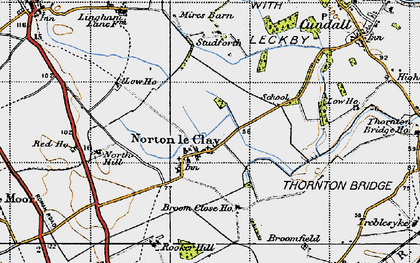 Old map of Norton-le-Clay in 1947