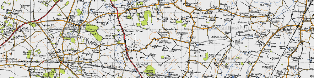 Old map of Norton Little Green in 1946