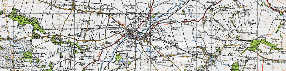 Old map of Norton-on-Derwent in 1947