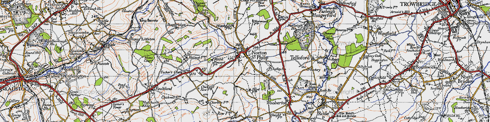 Old map of Norton St Philip in 1946