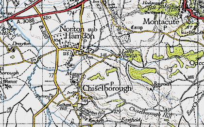 Old map of Norton Sub Hamdon in 1945