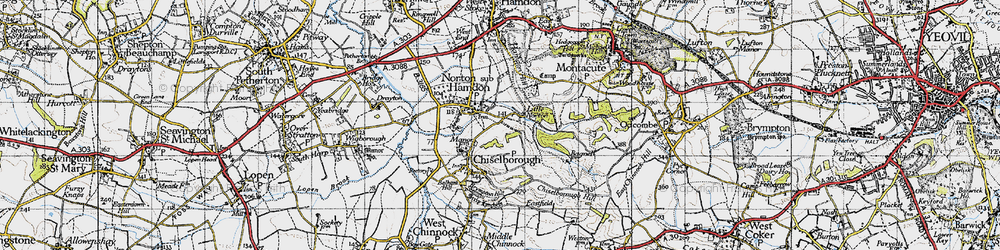 Old map of Norton Sub Hamdon in 1945