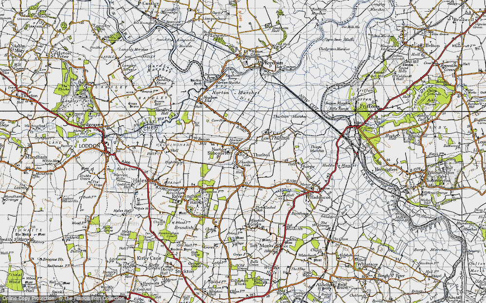 Old Map of Norton Subcourse, 1946 in 1946