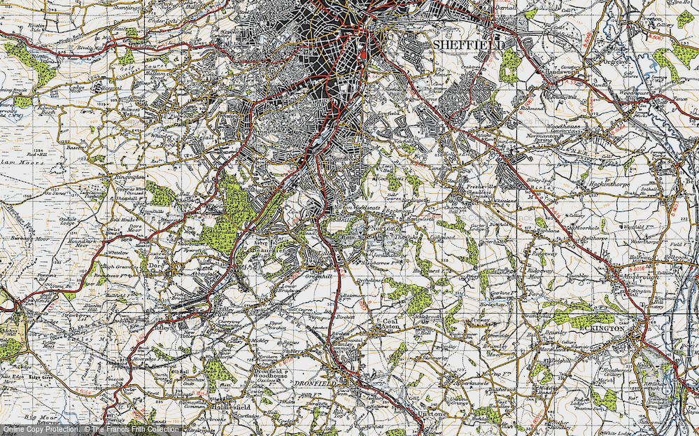 Old Map of Norton Woodseats, 1947 in 1947