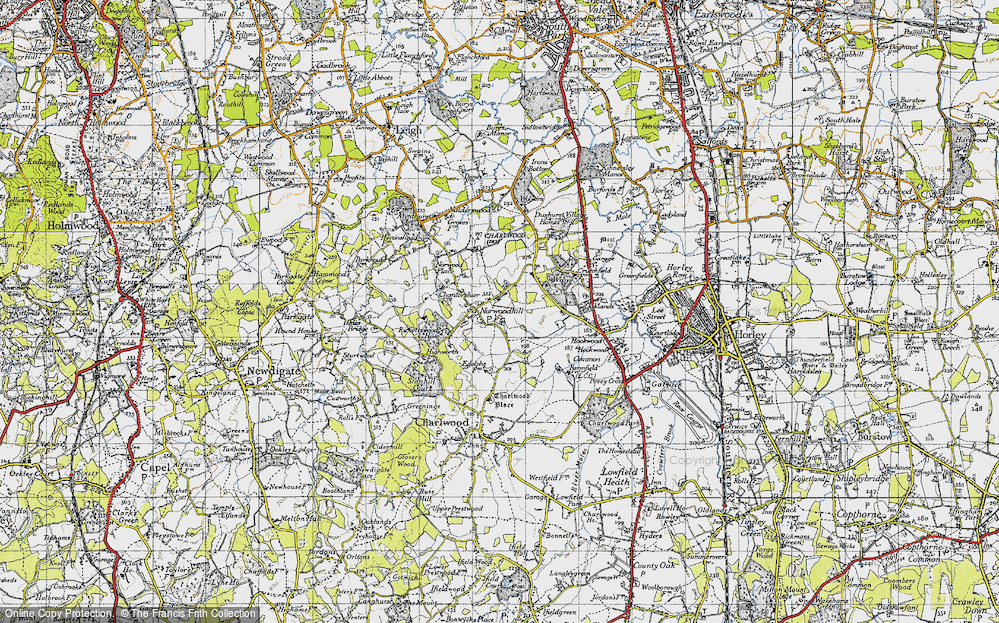 Old Map of Historic Map covering Wrays in 1940