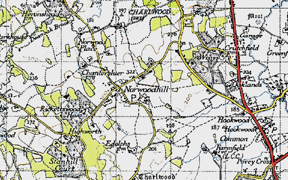 Old map of Norwood Hill in 1940