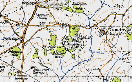 Old map of Noseley in 1946