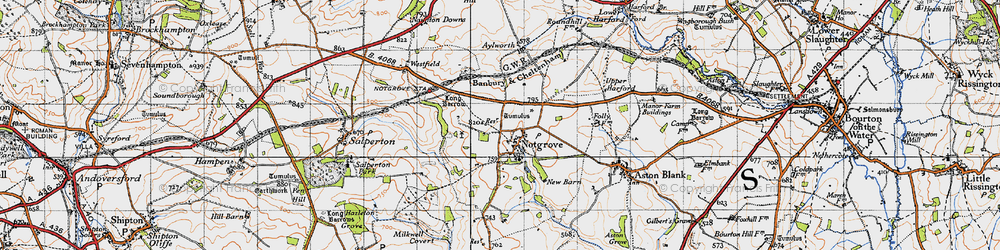 Old map of Notgrove in 1946