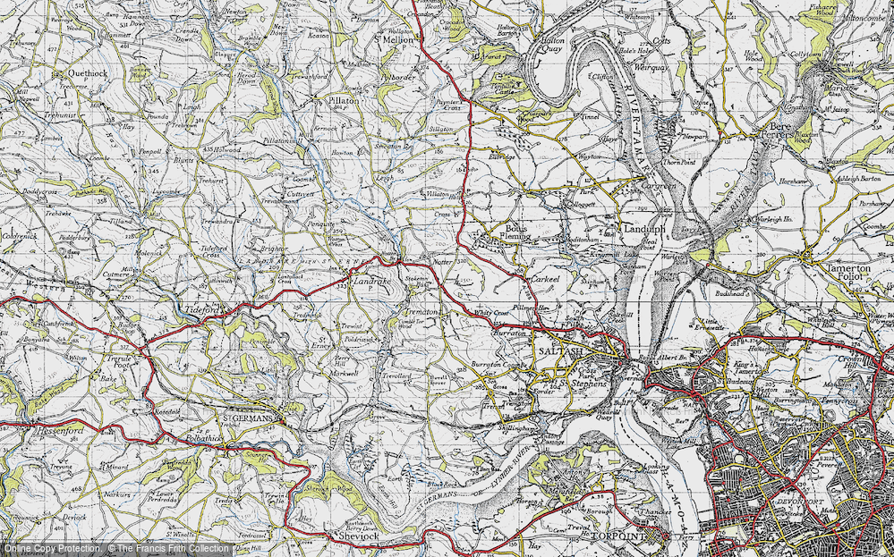 Old Map of Notter, 1946 in 1946
