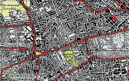 Old map of Notting Hill in 1945