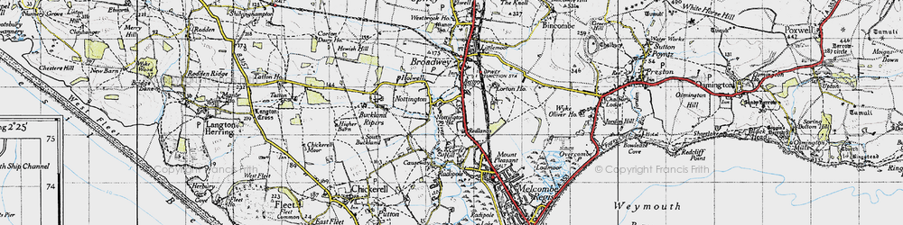 Old map of Nottington in 1946
