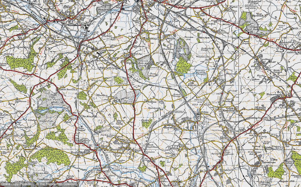 Old Map of Historic Map covering Bushcliff Ho in 1947