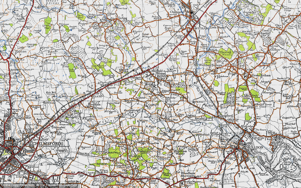Old Map of Nounsley, 1945 in 1945