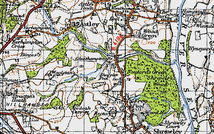 Old map of Noutard's Green in 1947
