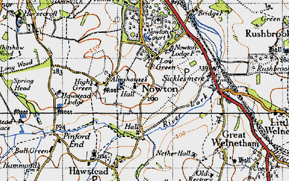 Old map of Nowton in 1946