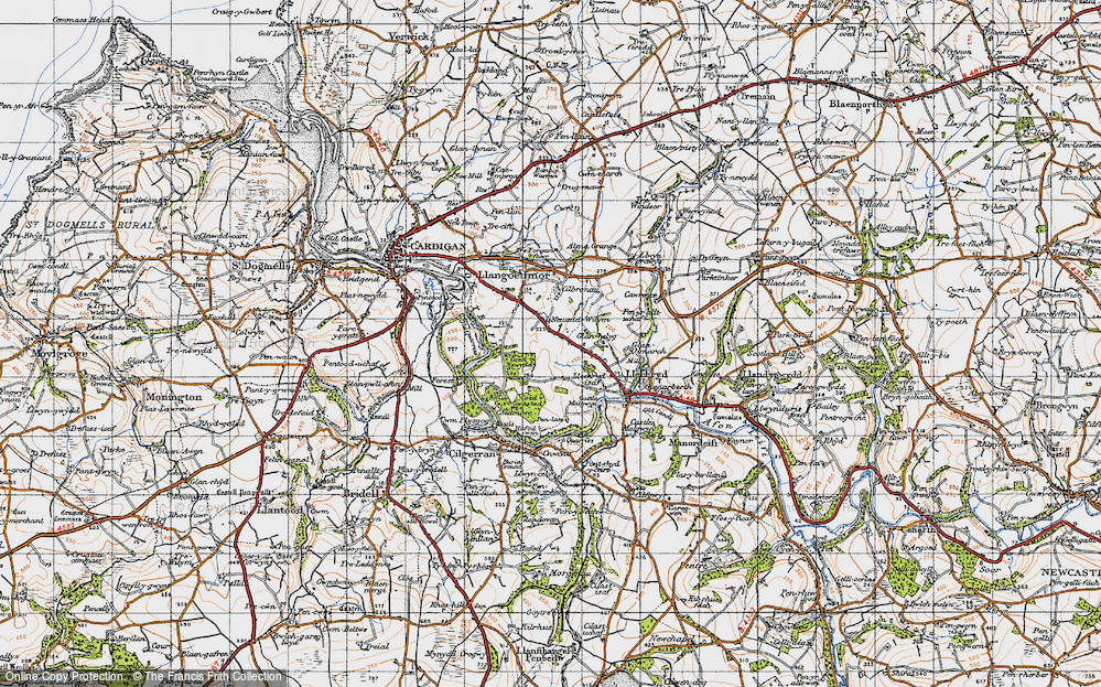 Old Map of Noyadd Wilym, 1947 in 1947