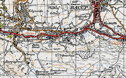 Old map of Rossendale Valley in 1947