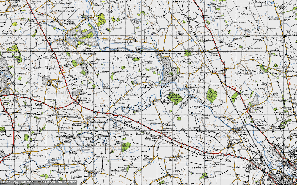 Old Map of Nun Monkton, 1947 in 1947