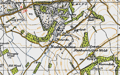 Old map of Nunburnholme in 1947