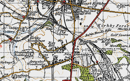 Old map of Nuncargate in 1947
