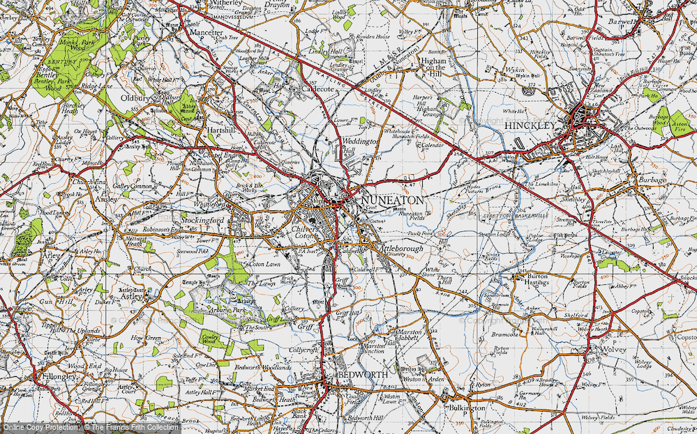 Old Map of Nuneaton, 1946 in 1946
