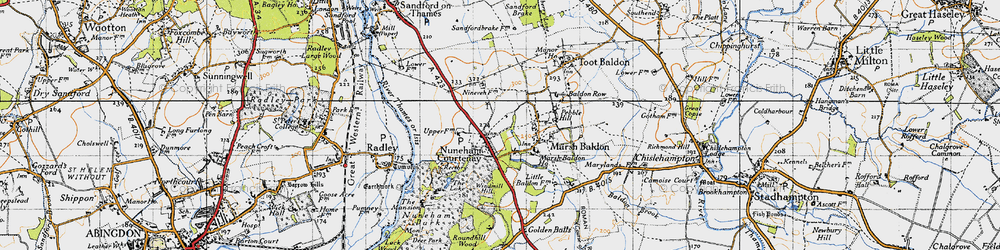 Old map of Nuneham Courtenay in 1947