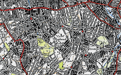 Old map of Nunhead in 1946