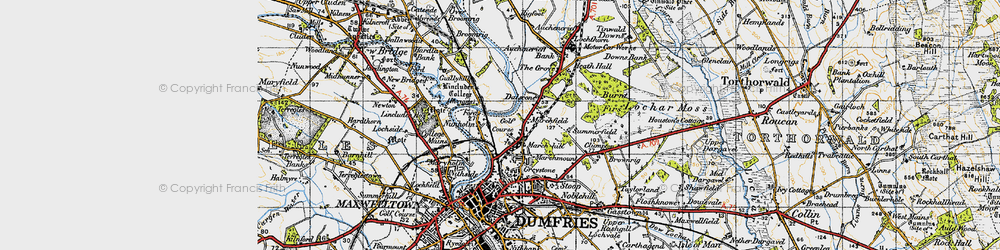 Old map of Bloomfield in 1947