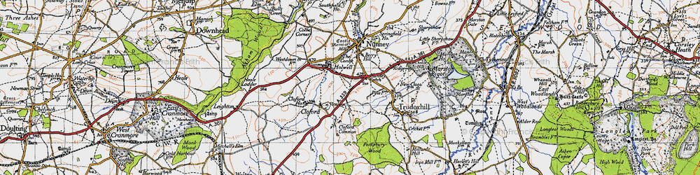 Old map of Nunney Catch in 1946