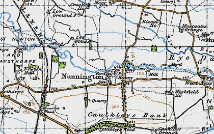 Old map of Nunnington in 1947