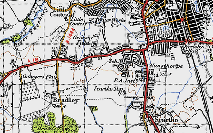 Old map of Nunsthorpe in 1946