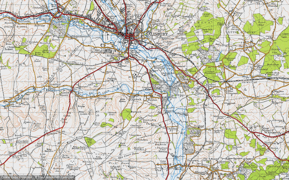 Old Map of Historic Map covering Clearbury Ring in 1940