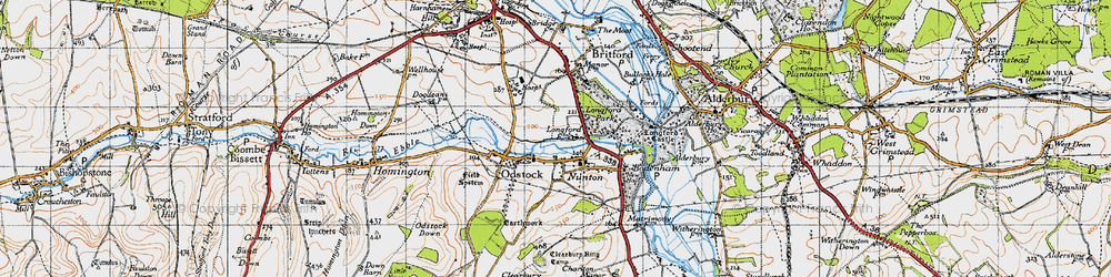 Old map of Nunton in 1940