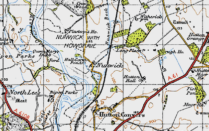 Old map of Nunwick in 1947