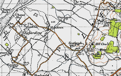 Old map of Nupdown in 1946