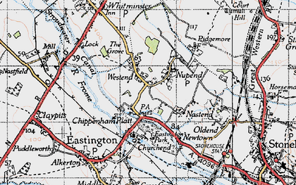 Old map of Nupend in 1946
