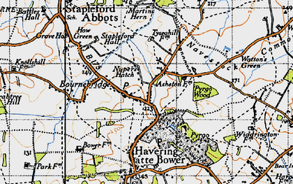 Old map of Nuper's Hatch in 1946