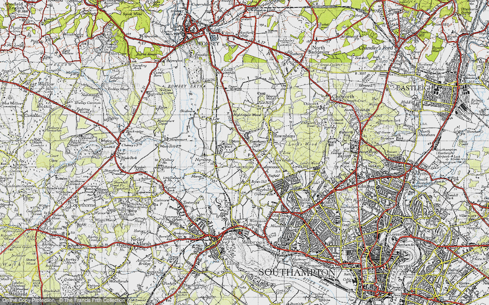 Old Map of Nursling, 1945 in 1945