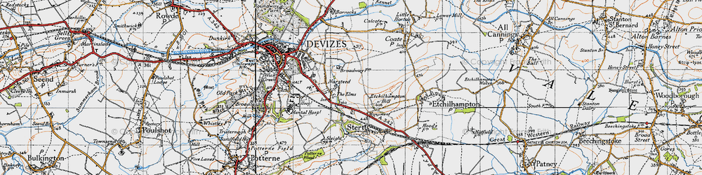 Old map of Nursteed in 1940
