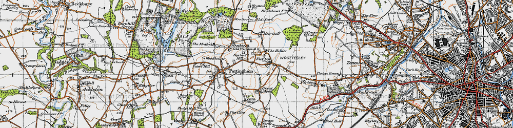 Old map of Worttesley Old Park in 1946