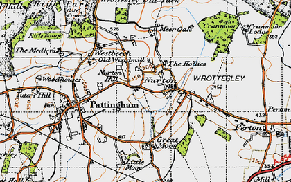 Old map of Nurton Hill in 1946
