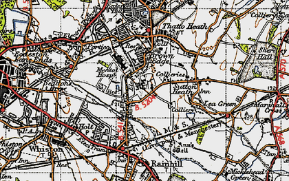 Old map of Nut Grove in 1947