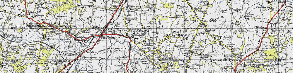 Old map of Nutbourne in 1940