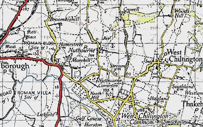 Old map of Nutbourne Common in 1940
