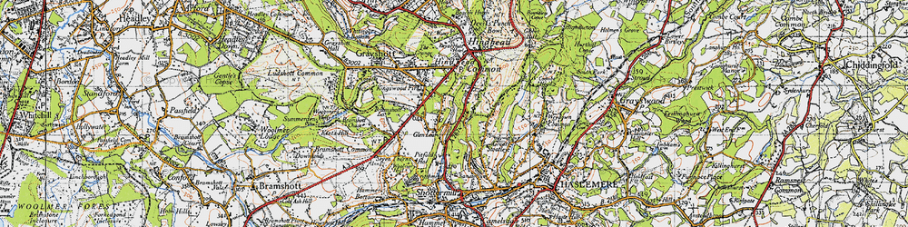Old map of Nutcombe in 1940