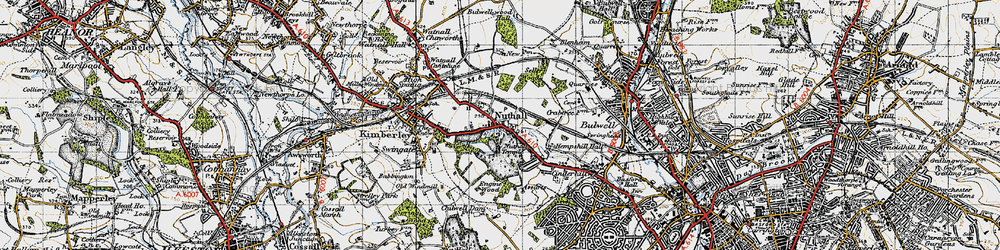 Old map of Nuthall in 1946