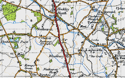 Old map of Nuthurst in 1947