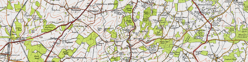 Old map of Nutley in 1945